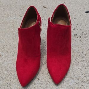 Jessica Simpson Red Suede Ankle Boots